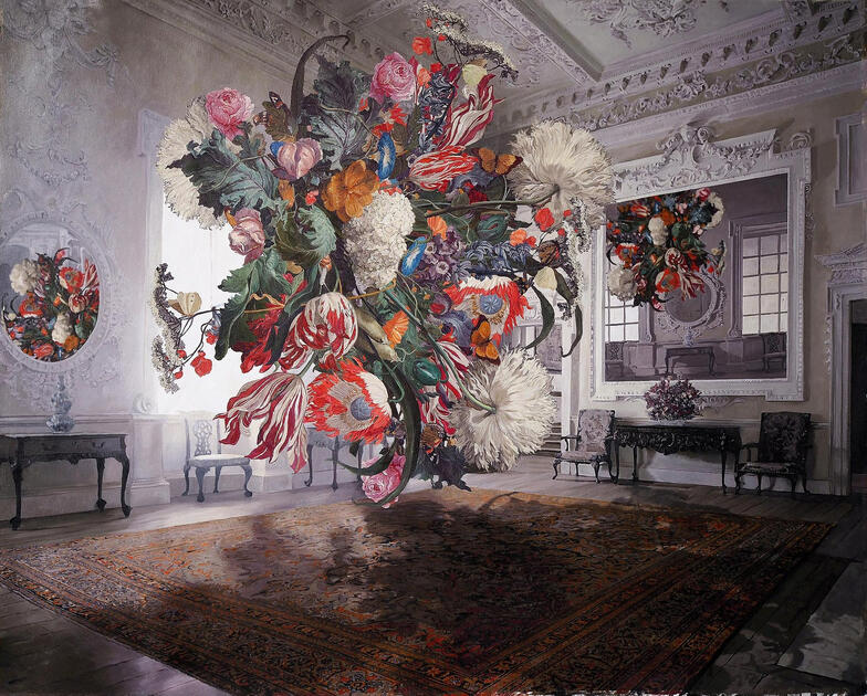 "Cloud flora with bird "Oil on canvas,190x150cm,2021